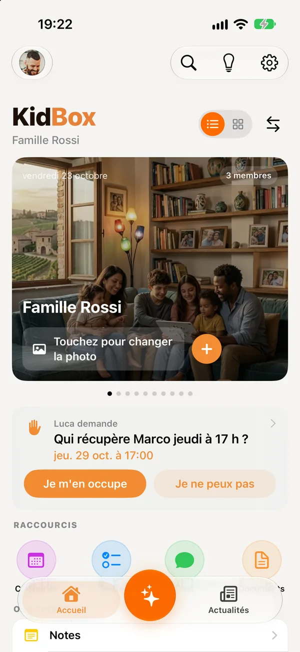 L'accueil de KidBox pour la famille Rossi