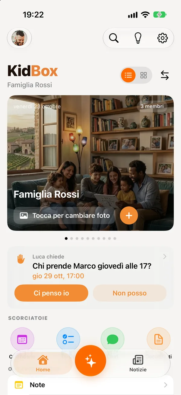 La Home di KidBox per la famiglia Rossi