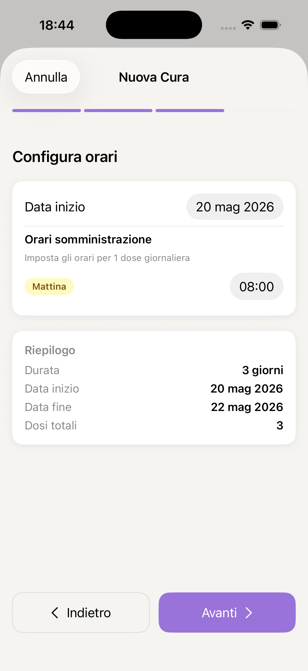 Configura orari