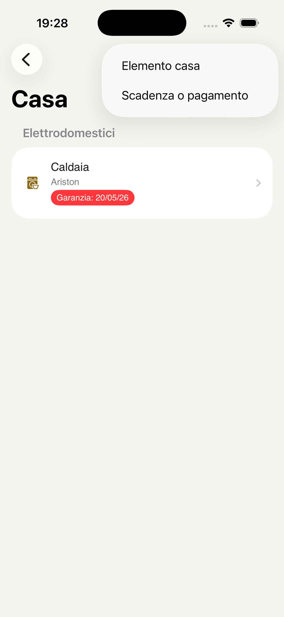 Menu aggiunta
