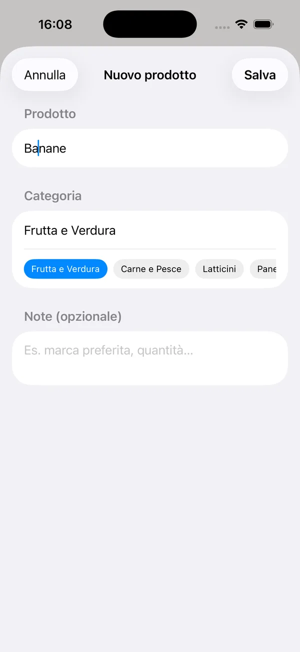 Lista della spesa condivisa
