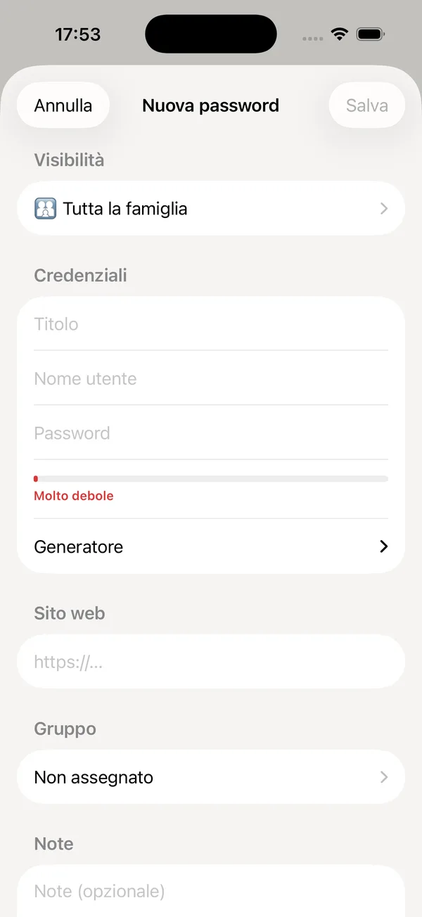 Password di famiglia con AutoFill
