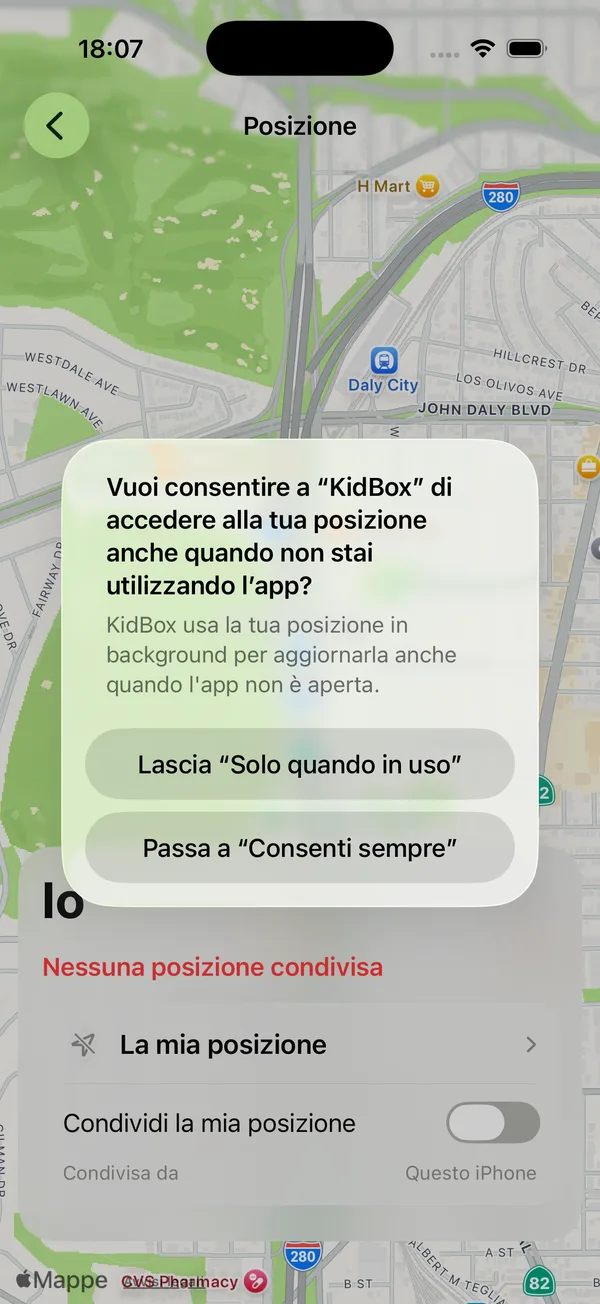 Posizione della famiglia e geofence